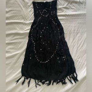 Black coverup dress with the cutest sequin detailing!